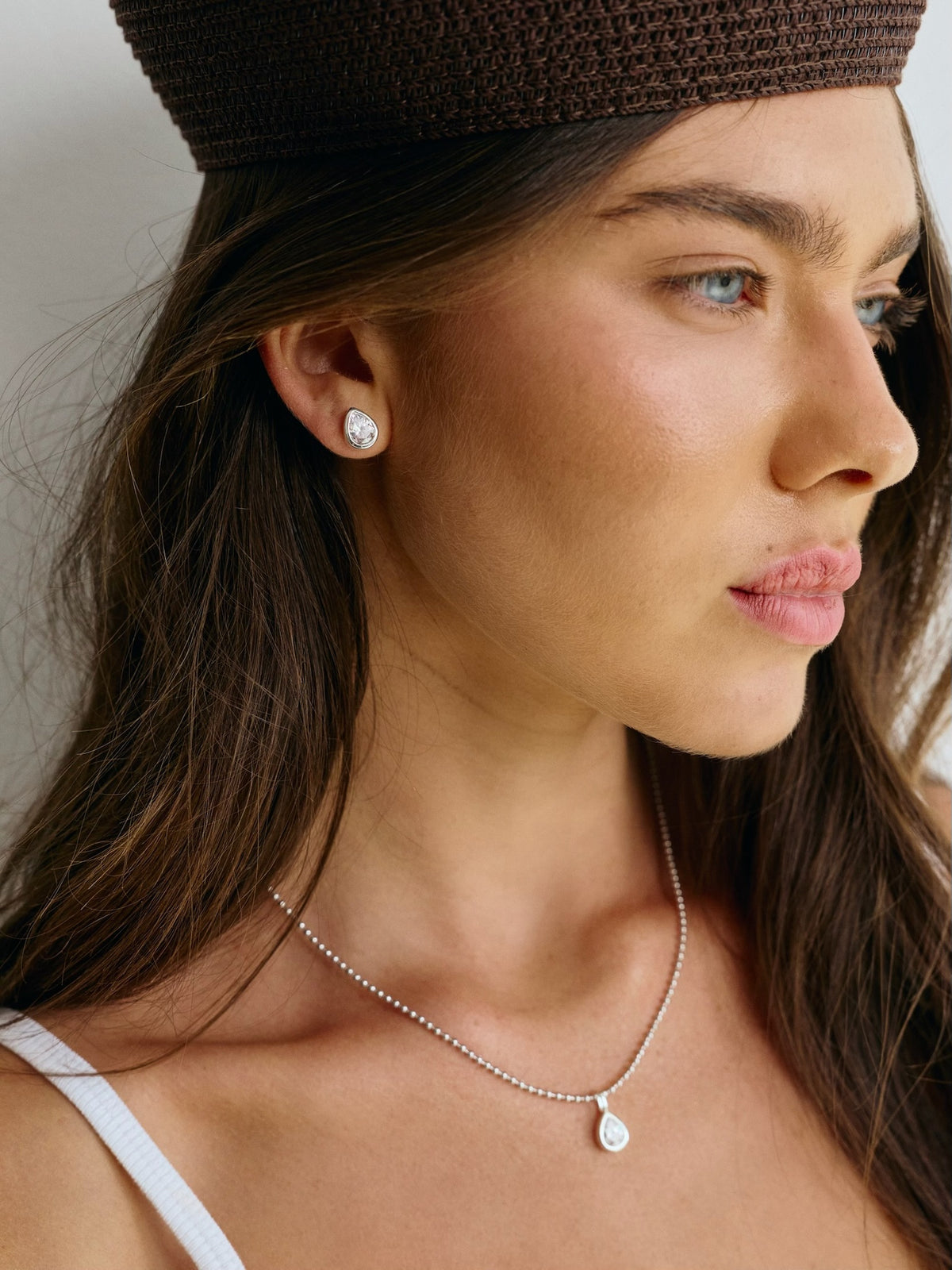 THE PEAR BEZEL STUDS