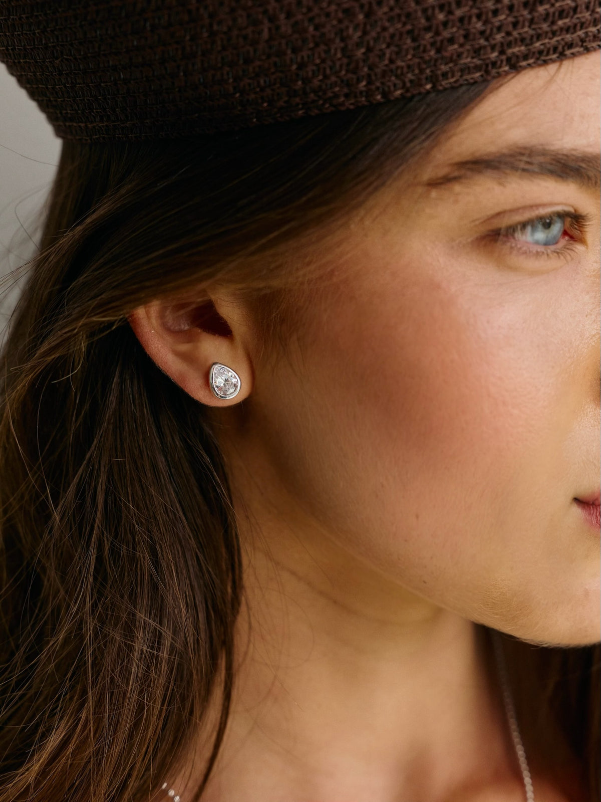 THE PEAR BEZEL STUDS