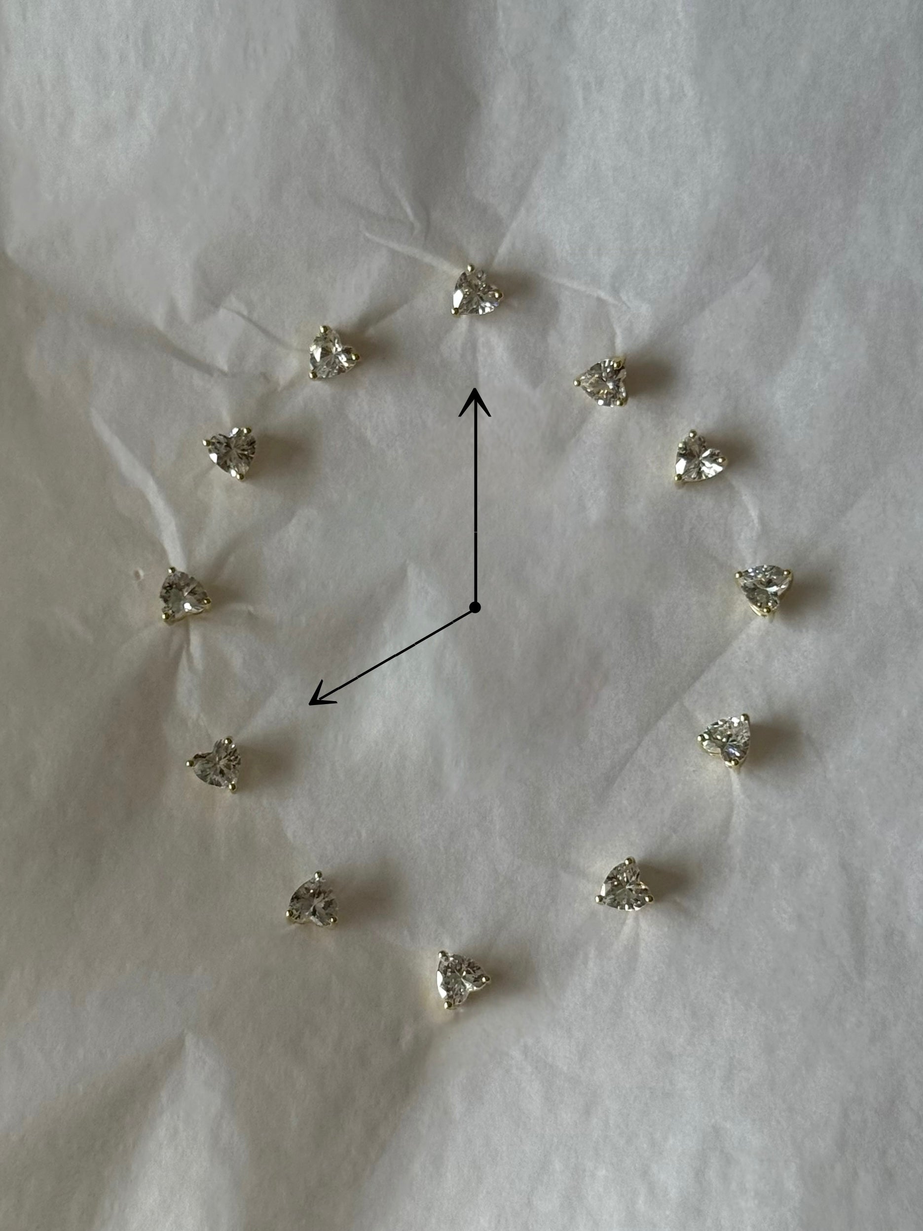 WHITE HEART STUDS